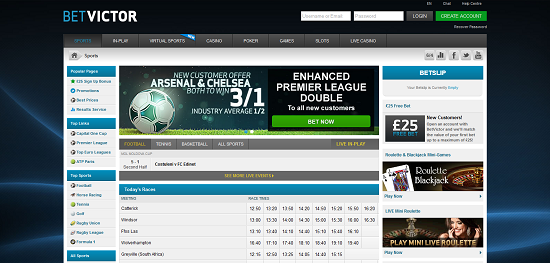 Ставки в букмекерской конторе Betvictor